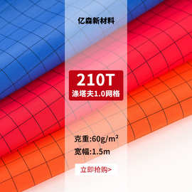 1.0cm网格涤塔夫防静电里布 210T涤纶布功能性导电面料工作服里布