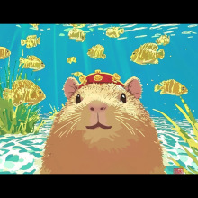 卡皮巴拉可爱豚鼠DIY数字油画公仔生日礼物水豚丙烯手绘装饰画