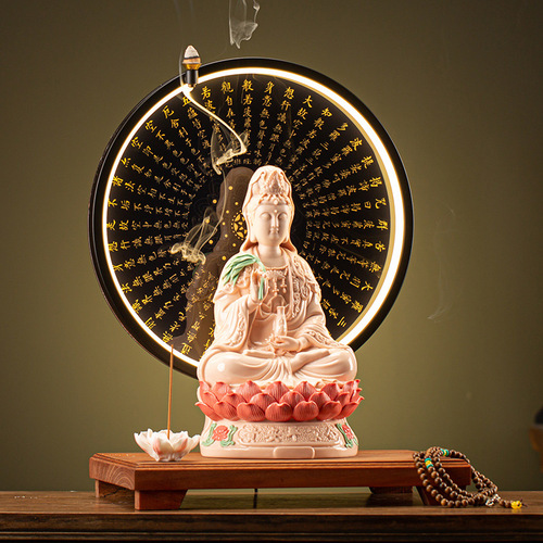 Dehua ceramic sitting lotus South China Sea Guanyin Bodhisattva Buddha statue living room home worship Guanyin Bodhisattva Guanyin statue ornaments