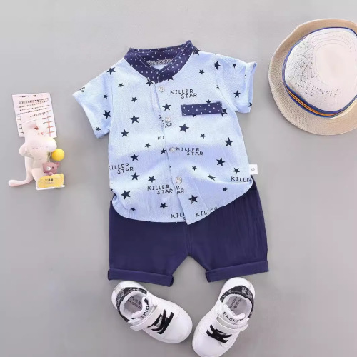 Cross-border children's clothing original factory wholesale summer Korean style thin baby and children set cartoon trendy casual two-piece set