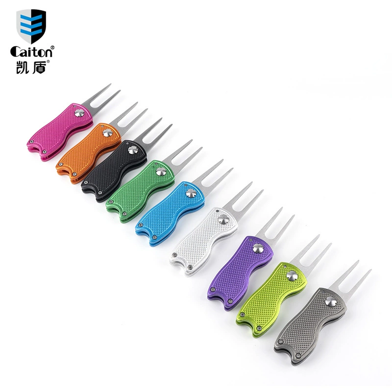 Golf folding greens fork telescopic spring greens fork colorful retractable golf supplies greens repair
