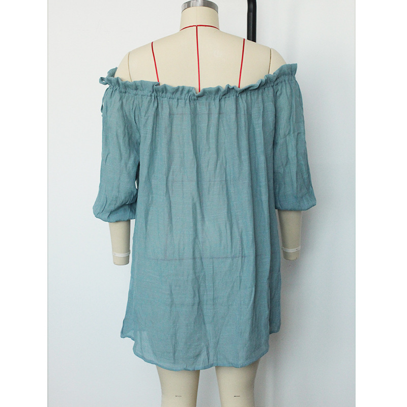 Womenu0027S Fashion Solid Color Cotton Polyacrylonitrile Fiber Cover Ups 1 Piece