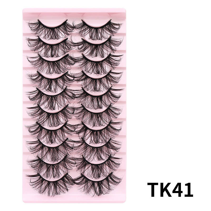DINGSEN pestañas postizas fábrica transfronteriza suministro estable 10 pares DD deformado pestañas de vacaciones traje de volumen ruso