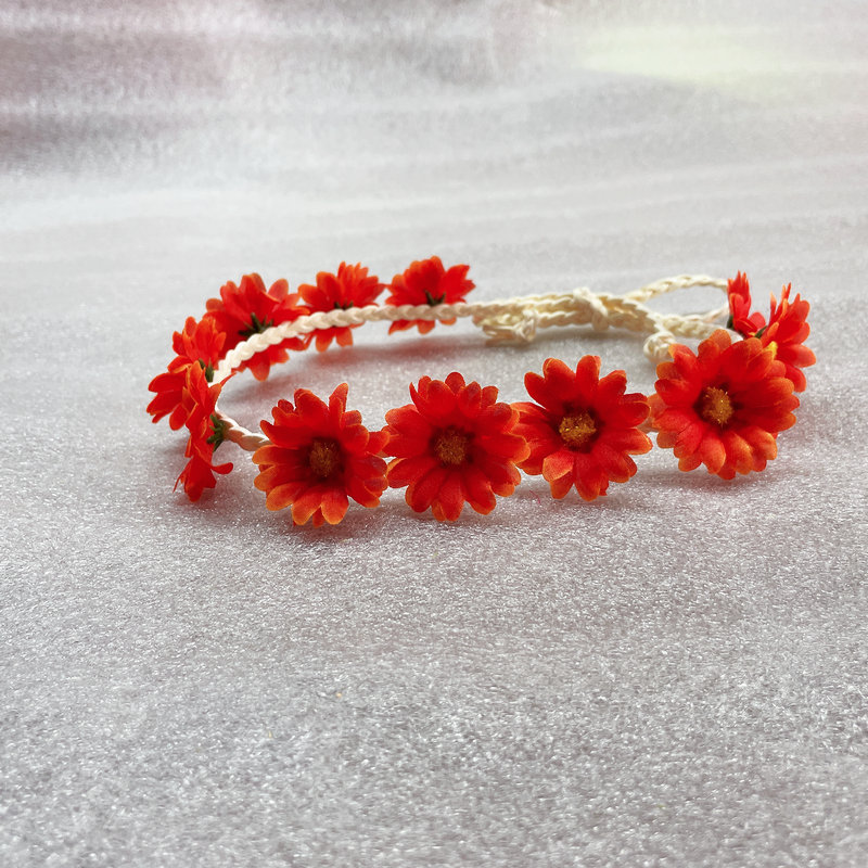 Las nuevas mujeres de la Margarita girasol Garland Seaside Beach flor tocado diadema tejida banda de pelo de la margarita