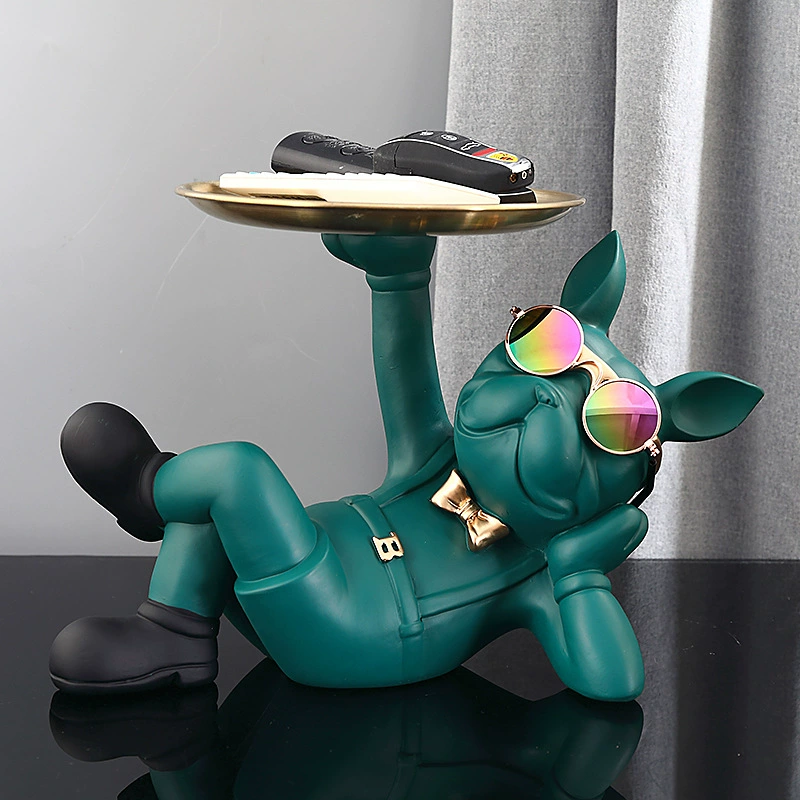 Бульдог статуя животного ящик для хранения стол ювелирные изделия модель собаки статуя скульптура украшение дома аксессуары украшение гостиной