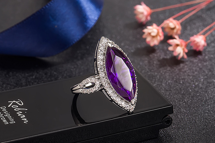 Fashion Horse Eye Copper Rings Inlay Zircon Copper Rings 1 Piece