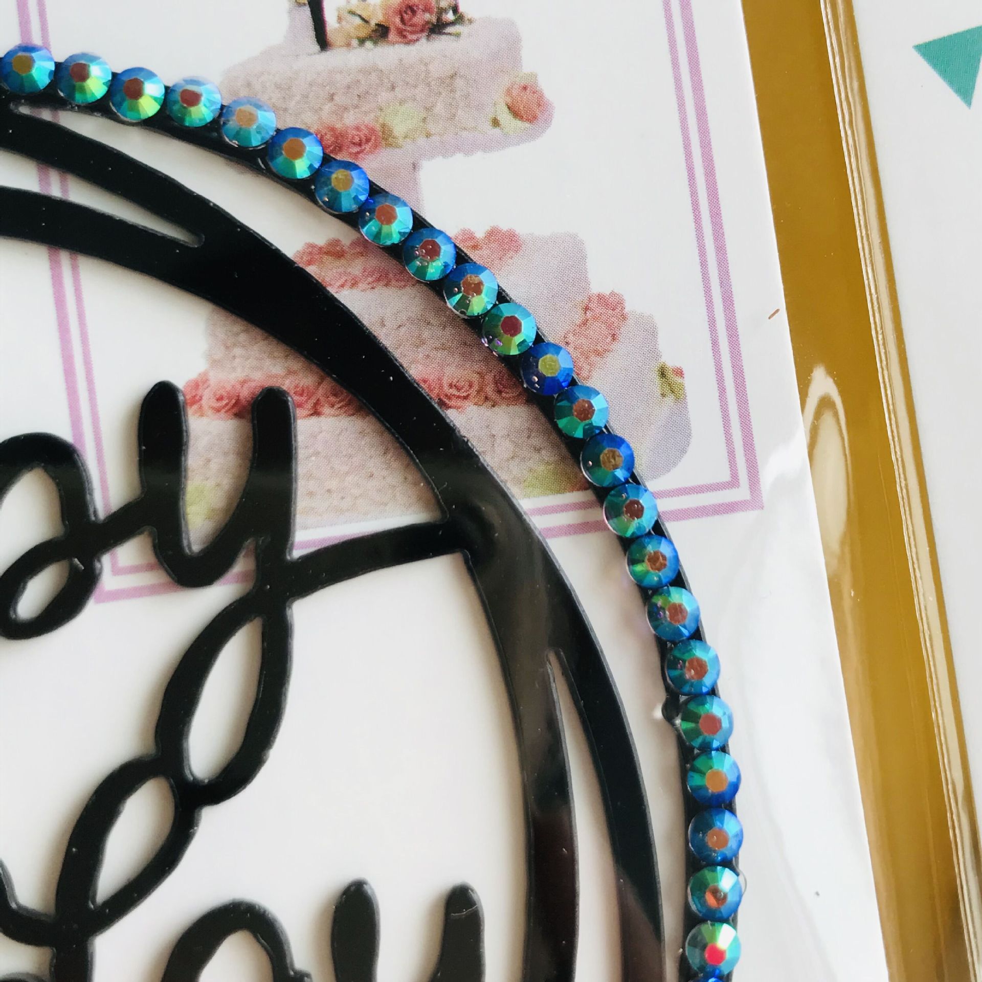 Suministro transfronterizo acrílico diamante Feliz Cumpleaños feliz cumpleaños pastel tarjeta inserción postre decoración mesa