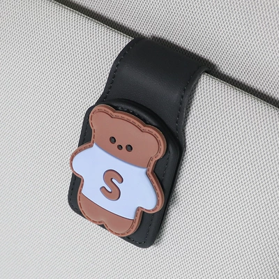 Sunglasses and Card Holder, Car Glasses Clip/Bill Clip - s-bear-b-style-black-u-shaped-eyeglass-clip