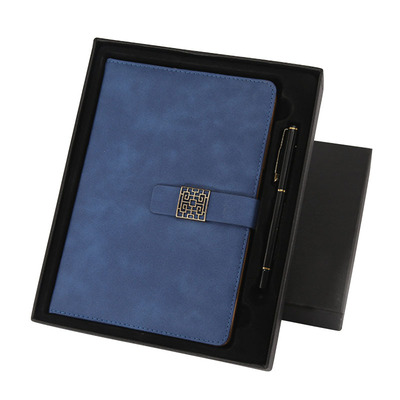 A5 Imitation leather notebook Notepad with buckle to work in an office business affairs Gift box suit Notebook book