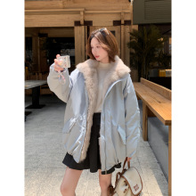 高级感大毛领可拆卸羽绒棉服女2025冬季中长款加厚派克服棉衣外套