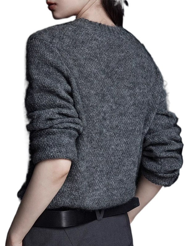 Woolen demi-season retro keep warm comfortable sweater, fitted