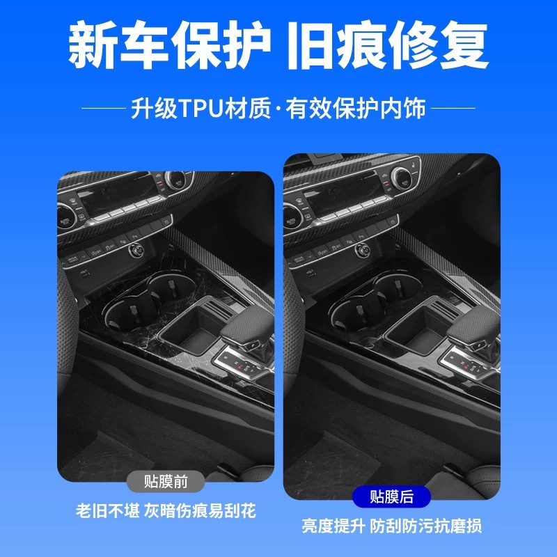 Suitable for 25 Audi A4L Interior Protective Films A5 Center Console Interior Decoration Supplies Car Interior Film Tpu