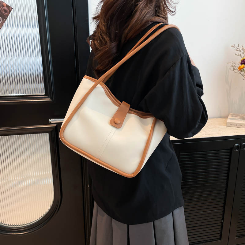 2025年夏の新作韓国風レトロ大容量クラス通勤ショルダーバッグファッショナブルな女性用トートバッグ|undefined