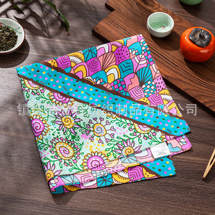 Foreign Trade Export Cross-Border Factory Specializes in Color Matching and Contrasting Square Scarves, Multi-Purpose Bandanas, Which Can Be Customized with Pictures
