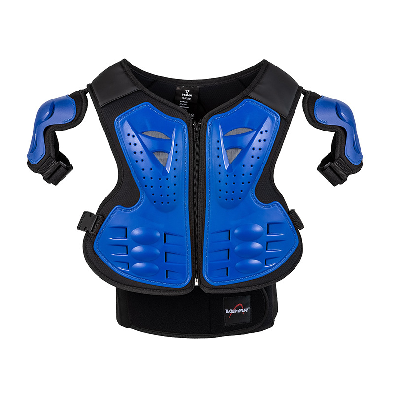 Combinaison de protection pour enfants, idéale pour la moto, le roller et la draisienne. Protection optimale contre les chutes grâce à ses coudières, genoux, dos et ceinture._voghion.com