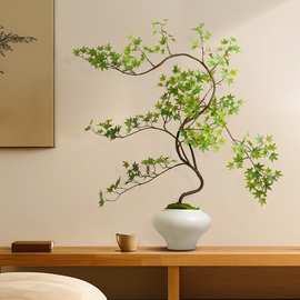 流泉枫绿植感逼真客厅假花摆设桌面新中式禅意玄关摆件