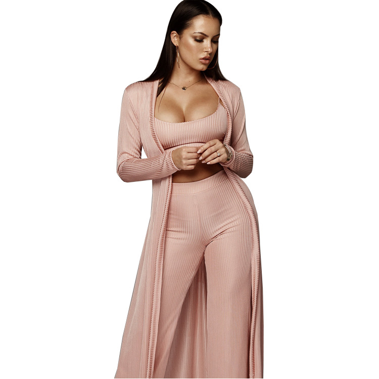 Vacances Selfies Femmes Style Simple Vêtement De Rue Couleur Unie Spandex Polyester Tricot Ensemble Coordonné De Pantalon Ensembles De Pantalons display picture 24