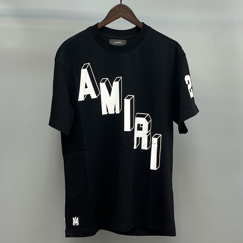 Amiriアメリカ潮牌高街男女カップル同項ゆるい半袖tシャツ夏薄い丸襟半袖|undefined