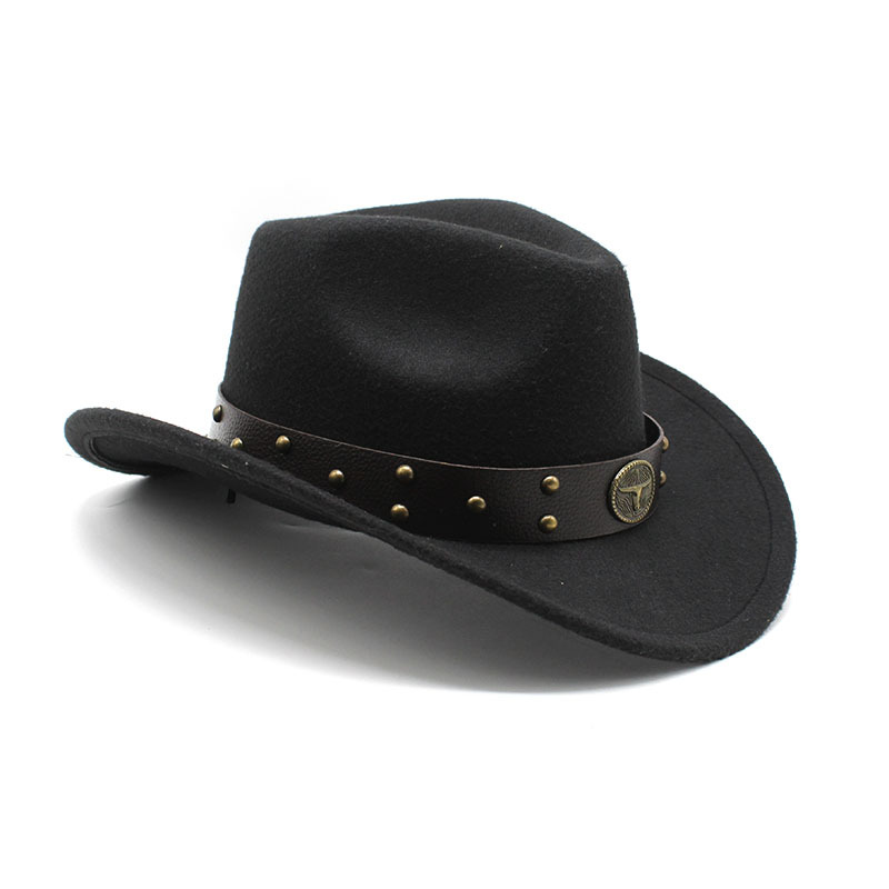 Western cowboyhatt i ullfilt för män och kvinnor för utomhus_voghion.com