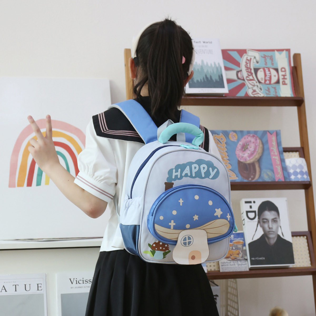 Nueva mochila para niños jardín de infantes mochila de hongos para niños y niñas tarjeta de viaje universal mochila de espalda