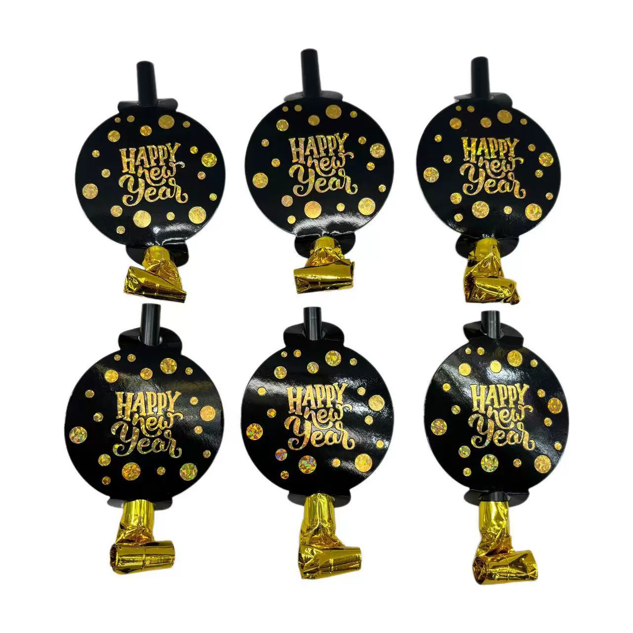 创意儿童纸片吹龙跨境新年主题派对装饰吹龙口哨吹龙卷助威6PCS