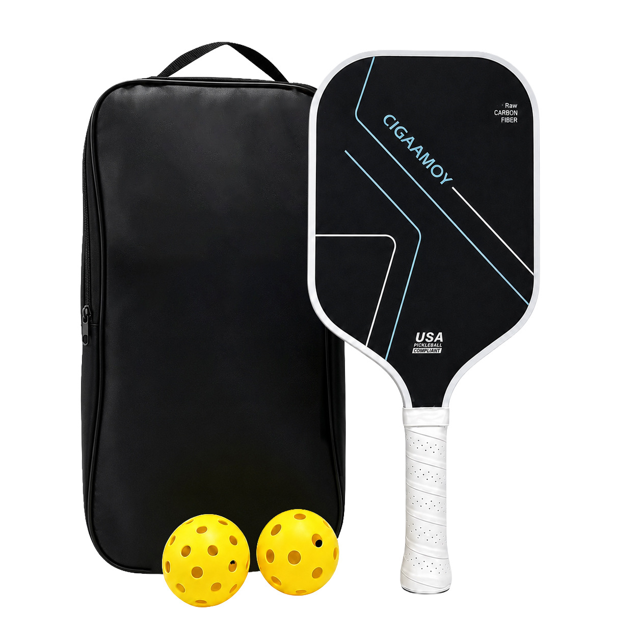 Carbon fiber pickleball racket set T700, best-selling textured matte high-end pickleball racket with long handle, direct from the manufacturer