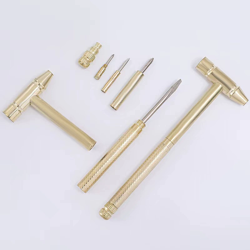 6 в 1 медный молоток с покрытием многофункциональный молоток отвертка мини-маленький медный молоток