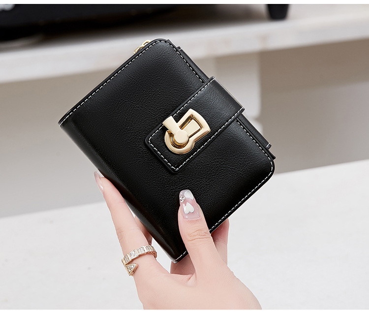 Women's Solid Color Pu Leather Buckle Coin Purses display picture 2