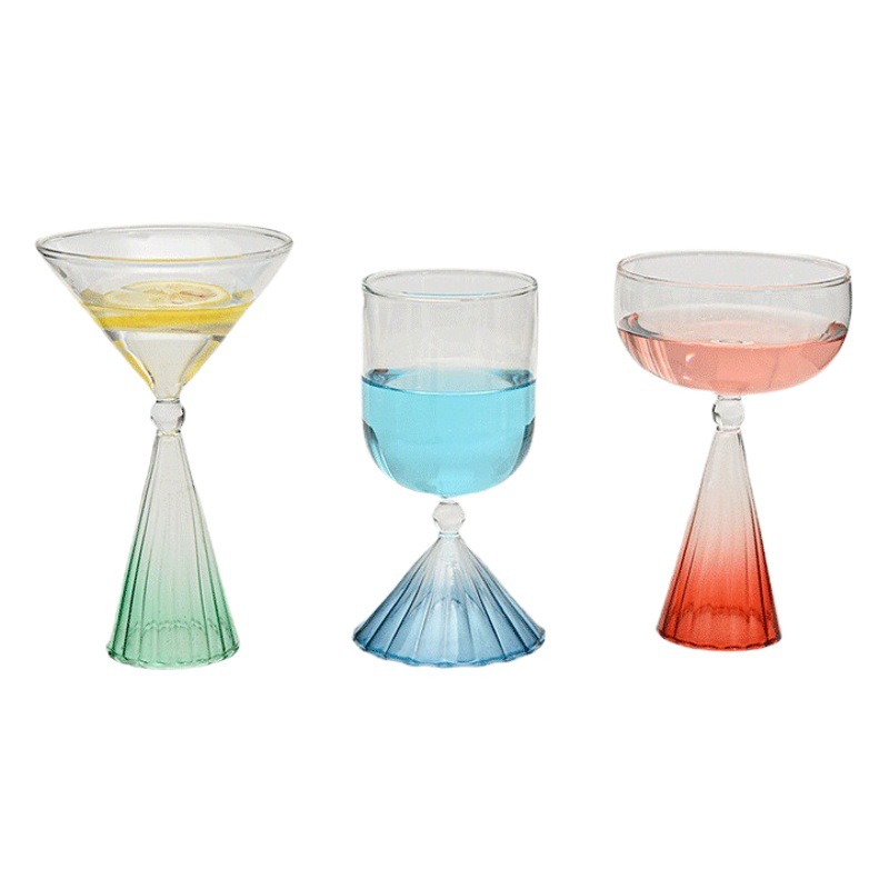 Creativa taza de helado gradiente de postre copa de vidrio Copa pudín helado taza de cóctel