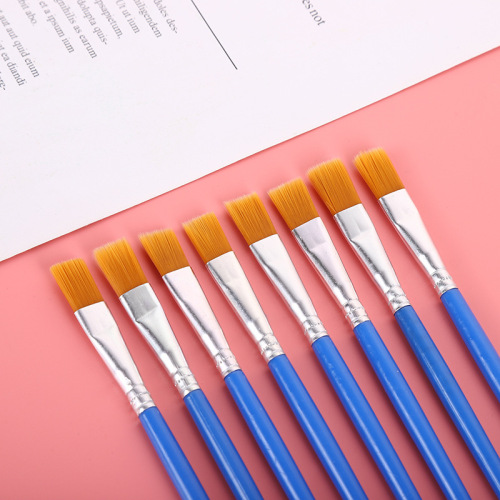 Digital oil painting brush, nylon plastic flat tip fine line brush, children's DIY plaster ceramic coloring paint brush grinding brush