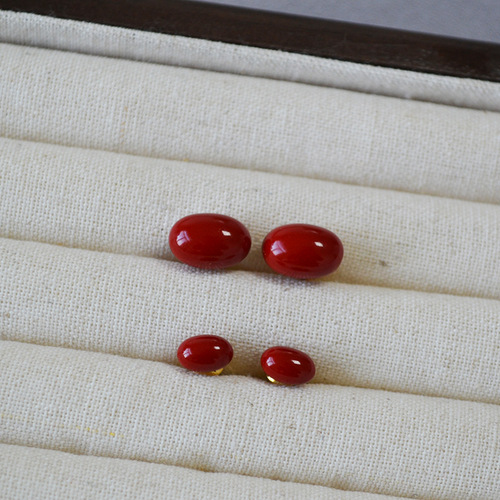 Japanese and Korean niche retro wine red enamel longing red bean 925 silver needle simple temperament earrings earring earrings for women