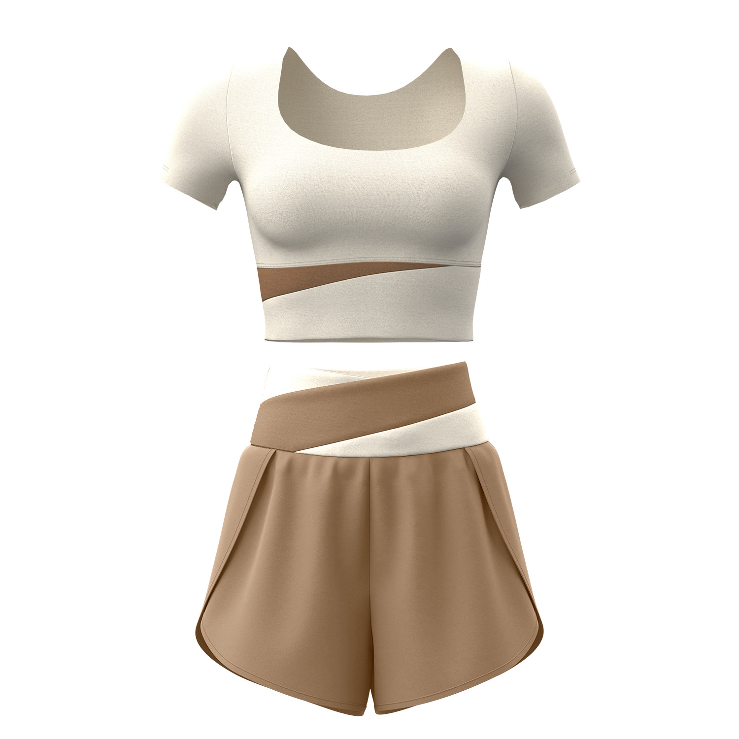 Juyitang verano color matching traje de secado rápido traje de fitness desnudo sensación traje deportivo transpirable traje de yoga Delgado