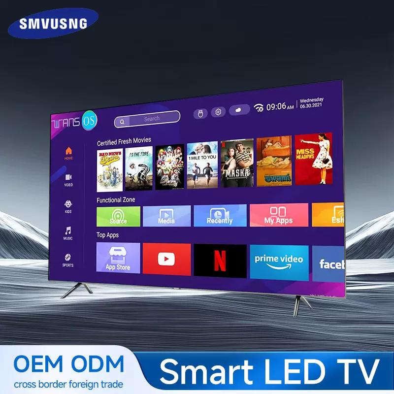 跨境出口国外电视机加纳电视60寸32寸55寸65寸4k智能防爆液晶电视