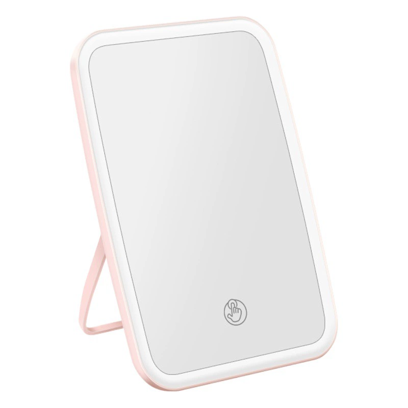 Светодиодное зеркало с лампой настольный сетчатый красный женский макияж маленькое зеркало ins ветер общежитие стол портативный маленький зеркало для макияжа