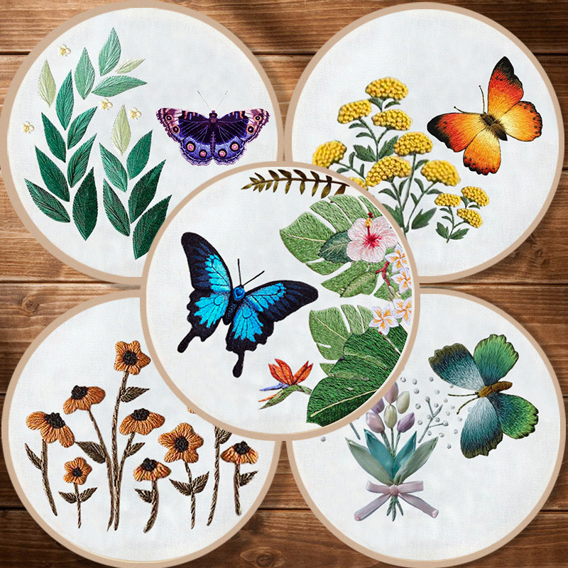 Original-Nuevo bordado DIY mariposa hecha a mano material de tela paquete kit creativo fabricante en stock con tutorial