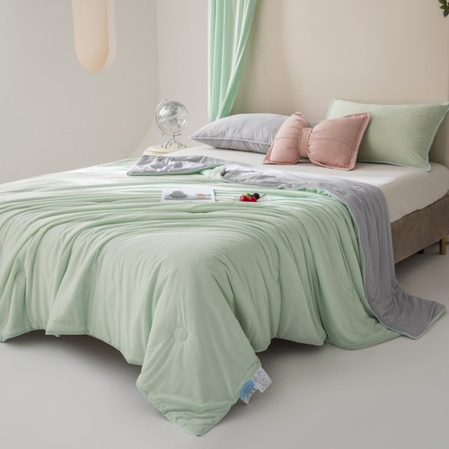 Class A Ice Cream Cooling Silk Summer Cooling Quilt Summer Quilt Solid Color Air Conditioning Quilt Machine Washable Summer Ice Silk Thin Quilt Wholesale