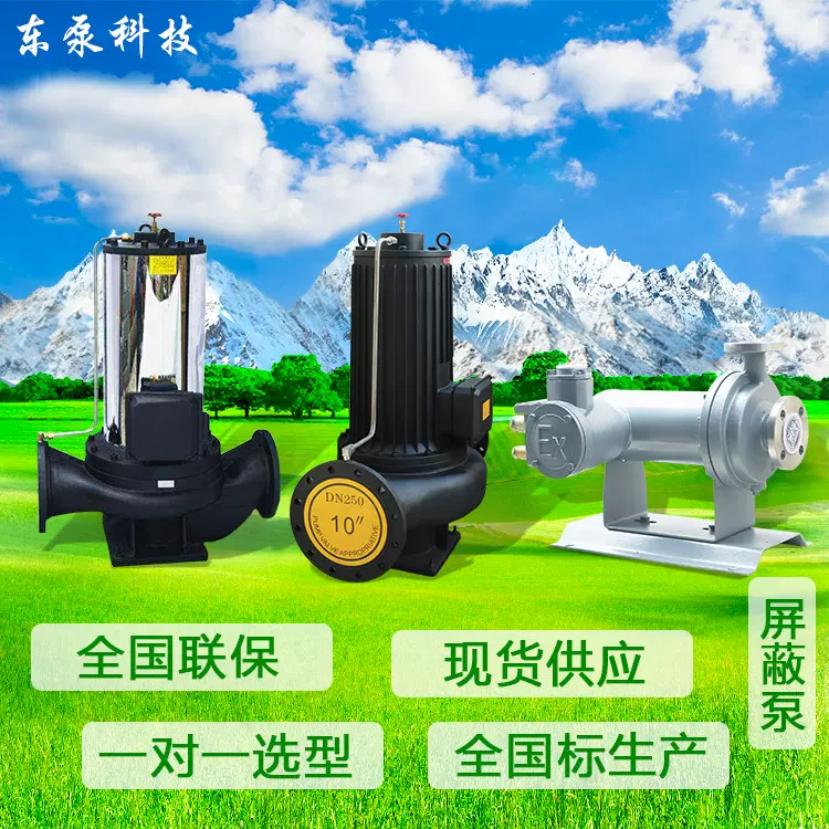 山东东泵 屏蔽管道泵静音管道循环泵低噪声循环泵SPG屏蔽泵