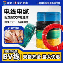 现货BV家装电线国标铜芯4/6/10平方工程电缆线户外开关插座电源线