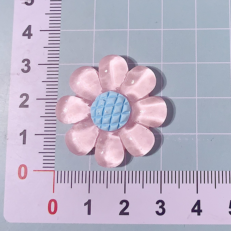 Transfronterizo nuevo macarón color transparente ocho pétalos flor diy accesorios de resina crema pegamento para el cabello pinzas para el cabello caso de teléfono móvil hecha a mano