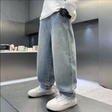 童装男童春季新款2025年中大童牛仔裤韩版宽松时尚小众设计师款