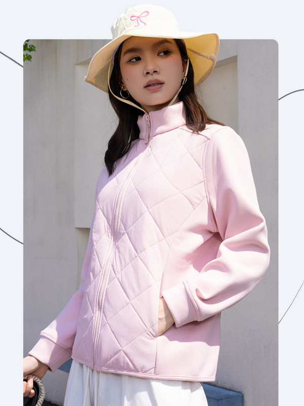 情侣款运动轻薄立领菱格羽绒服女2025秋冬针织拼接保暖上衣男内胆|undefined