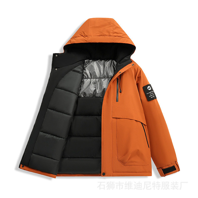 Mountain-Style Jacket for Men and Women, Autumn and Winter 2024 New Trendy Thickened Cotton-Padded Winter Hooded Workwear Jacket