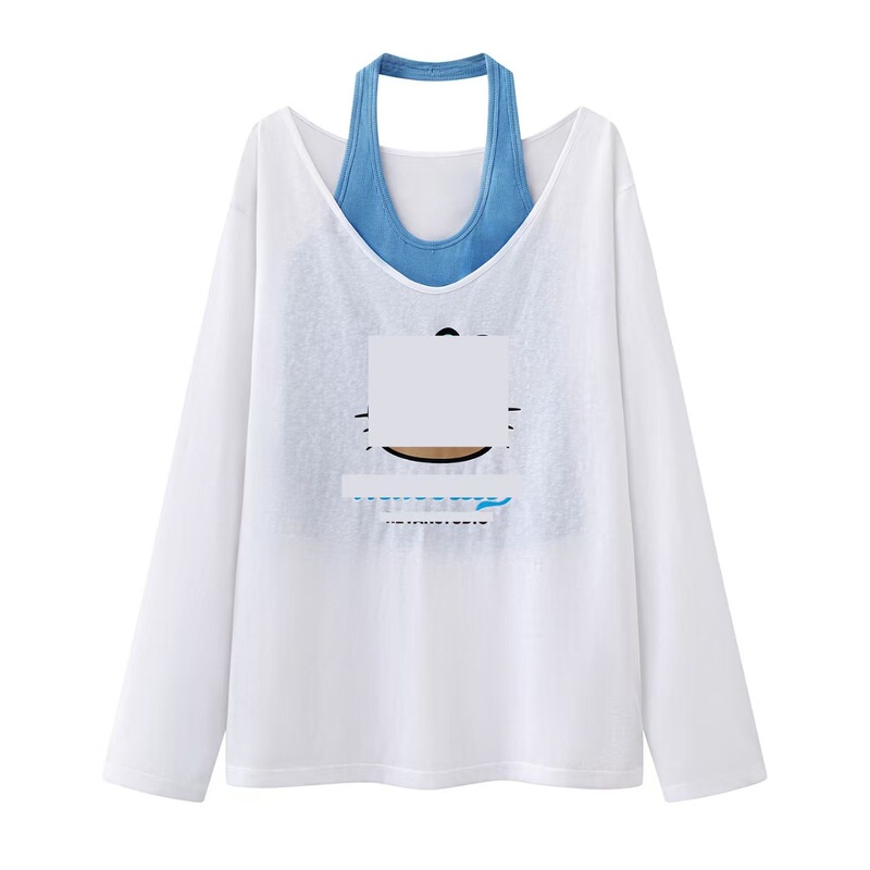In Stock 2026 Summer New Designer Style Cartoon Letter Jacquard Halter Neck Knit Top Rk31001025