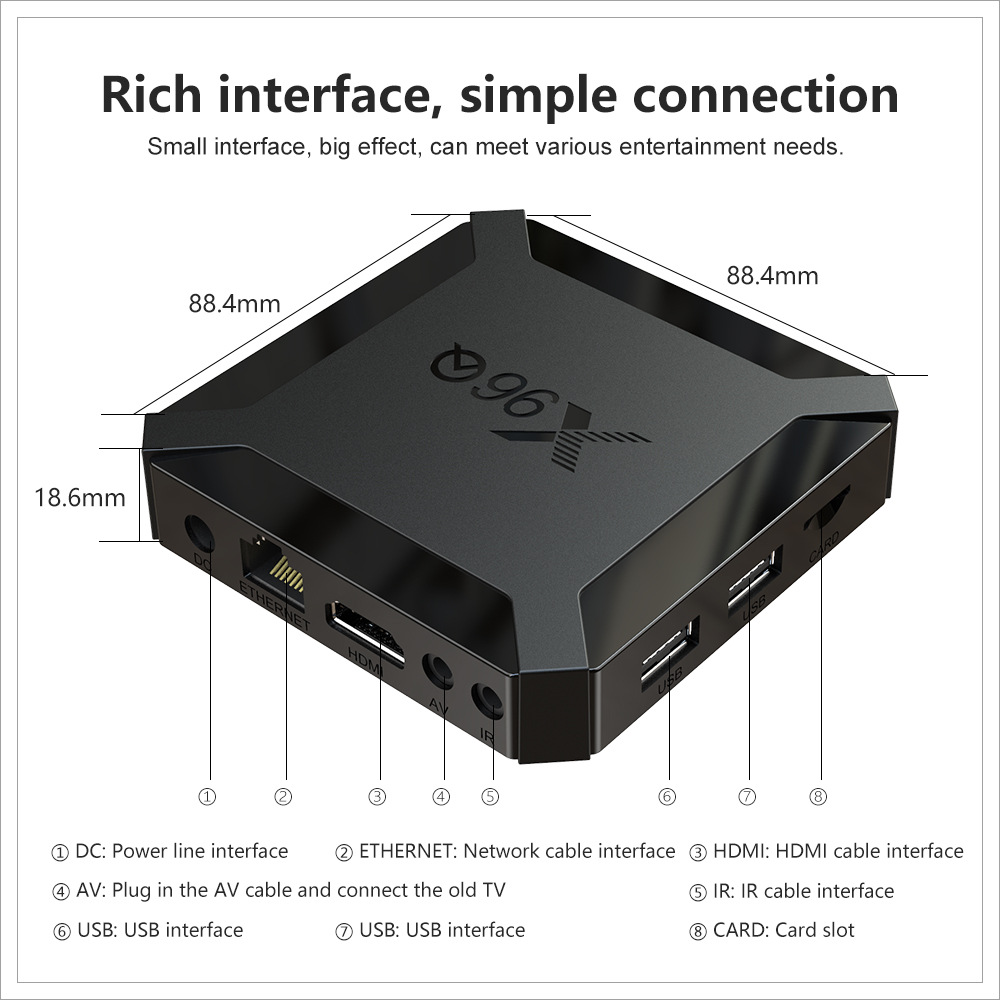 X96Q现货批发安卓10全志h313外贸tv box网络播放器电视机顶盒子详情5