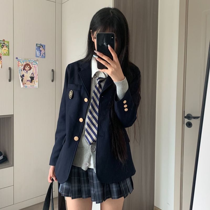 Jkスーツの女性2025新型春秋レジャー学校の制服セット成都の小柄な超火スーツ|undefined