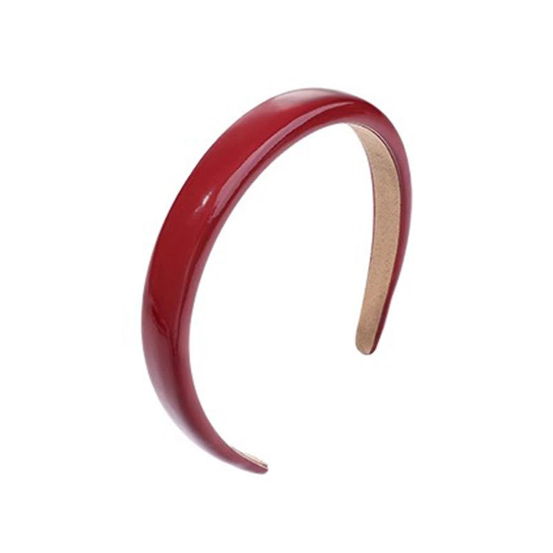 Ancara banda de cabello rojo para niños retro brillante corteza banda de cabello niña alta cabeza de cráneo banda de cabello de presión de cabello