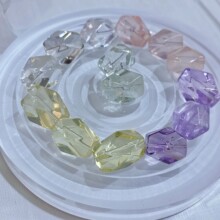 天然水晶随形散珠粉水晶唐八棱DIY配件黄水晶糖块紫水晶货源批发