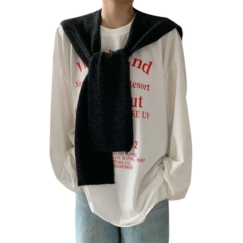 Sopa de punto de alta sensación de nuevo estilo coreano multifuncional nudos de cuello falso de moda sopa de patrón de ganado con hombros pequeños