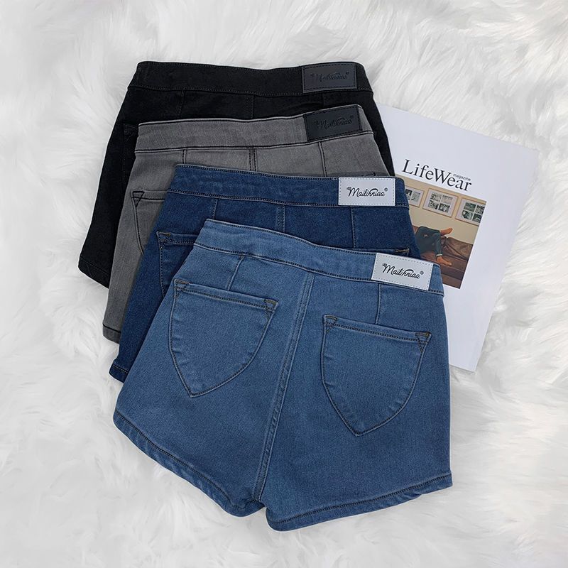 Vintage Blue Denim Shorts for Women, Summer Thin Style, 2026 New Model, Tight-Fitting, Butt-Lifting, Sexy Slim-Fit Hot Pants, Trendy Ins Style Vintage Blue Denim Shorts for Women, Summer Thin Style, 2026 New Model, Tight-Fitting, Butt-Lifting, Sexy Slim-Fit Hot Pants, Trendy Ins Style