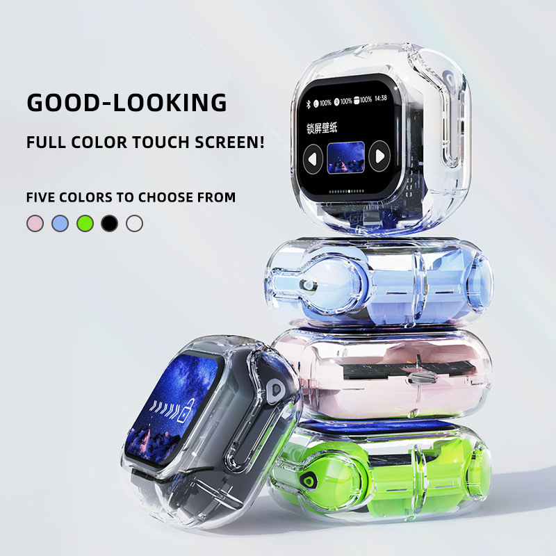 AirMAXスクリーン付きbluetoothイヤホンのデジタルスクリーンの長い航続的な新型のクロスボーダーの爆発品のシリコンの耳の帽子のabs外殻|undefined